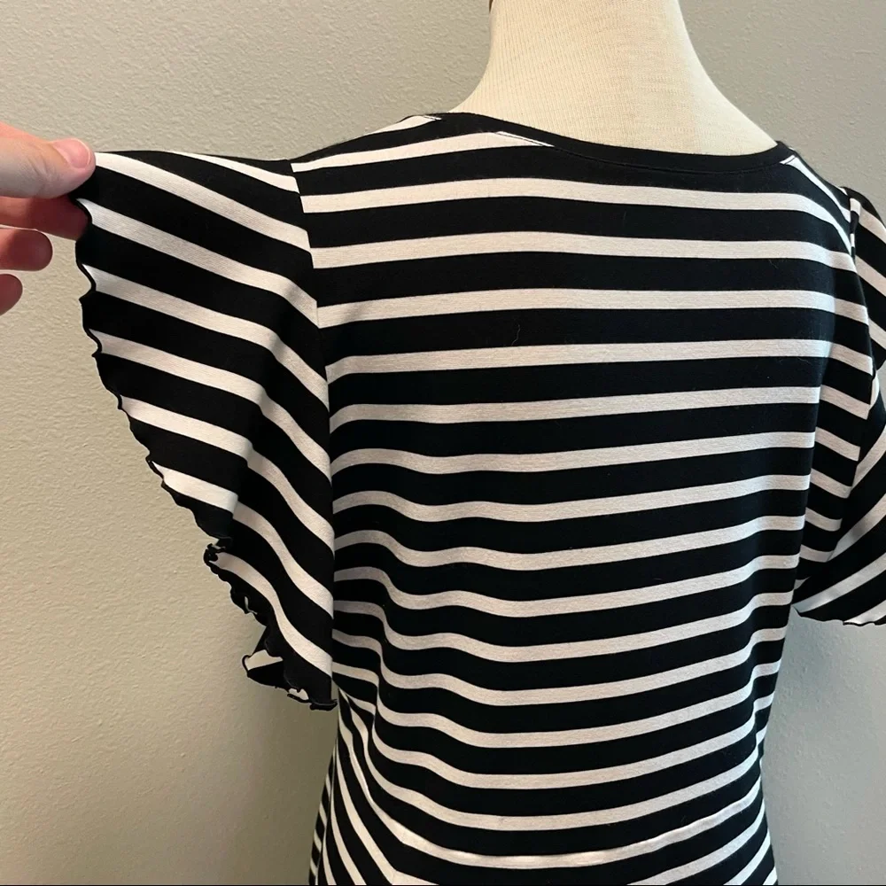 kate spade Black and White Striped Midi Dress